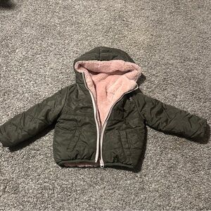 Reversible Quilted Jacket with Pink Lining